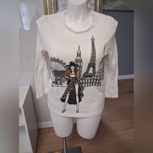 Graphic Print White Top